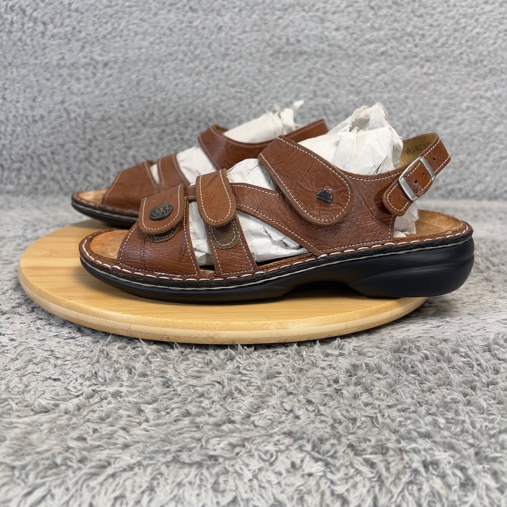 Finn Comfort Germany Gomera Brown Leather Slingback Sandals Womens 40 EU 9 US
